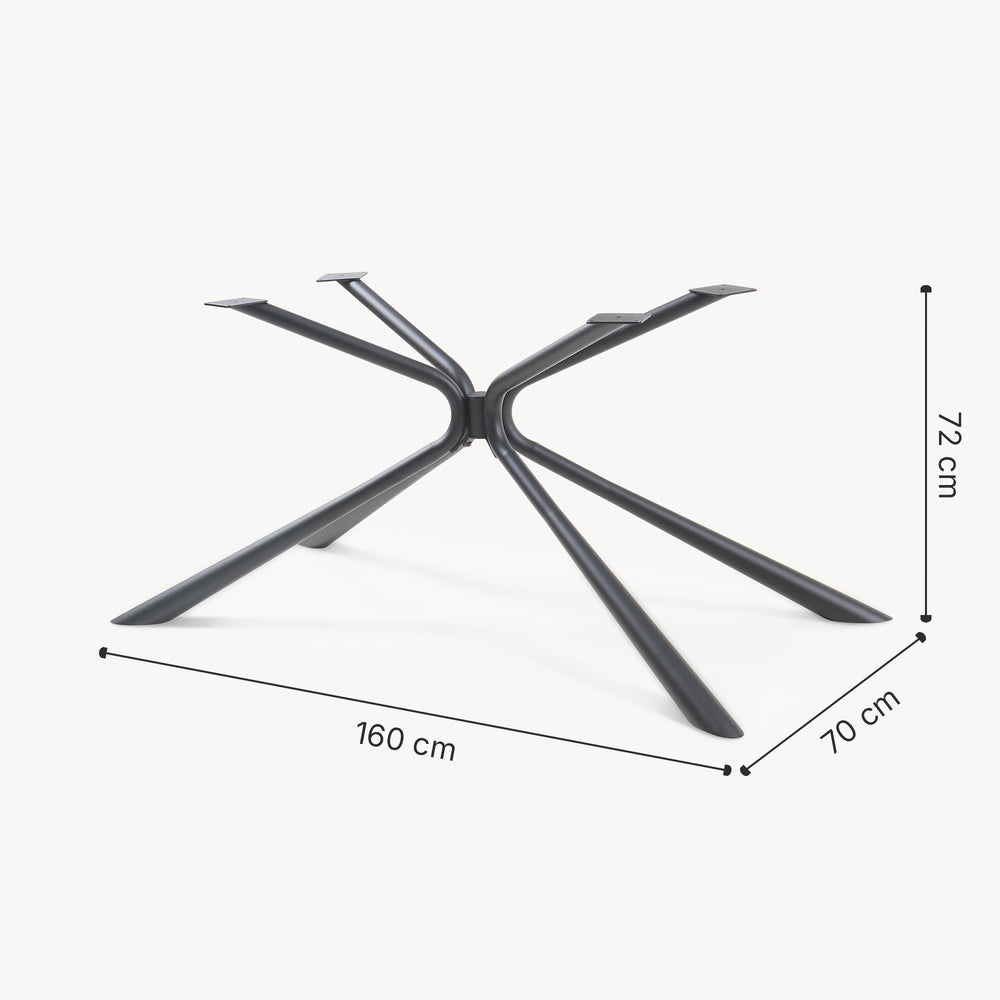 Asztalláb Havosanlurg acél 160x70x72 cm fekete [en.casa] - premiumXL