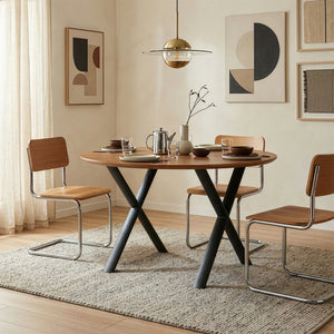 Asztalváz Klixjö 2db-os szett acél 72x70x10 cm fekete [en.casa]