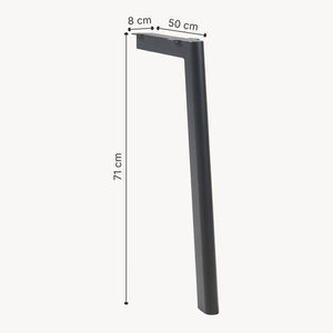 Asztallábak Hostang 4db-os szett 50x8x71 cm fekete [en.casa]