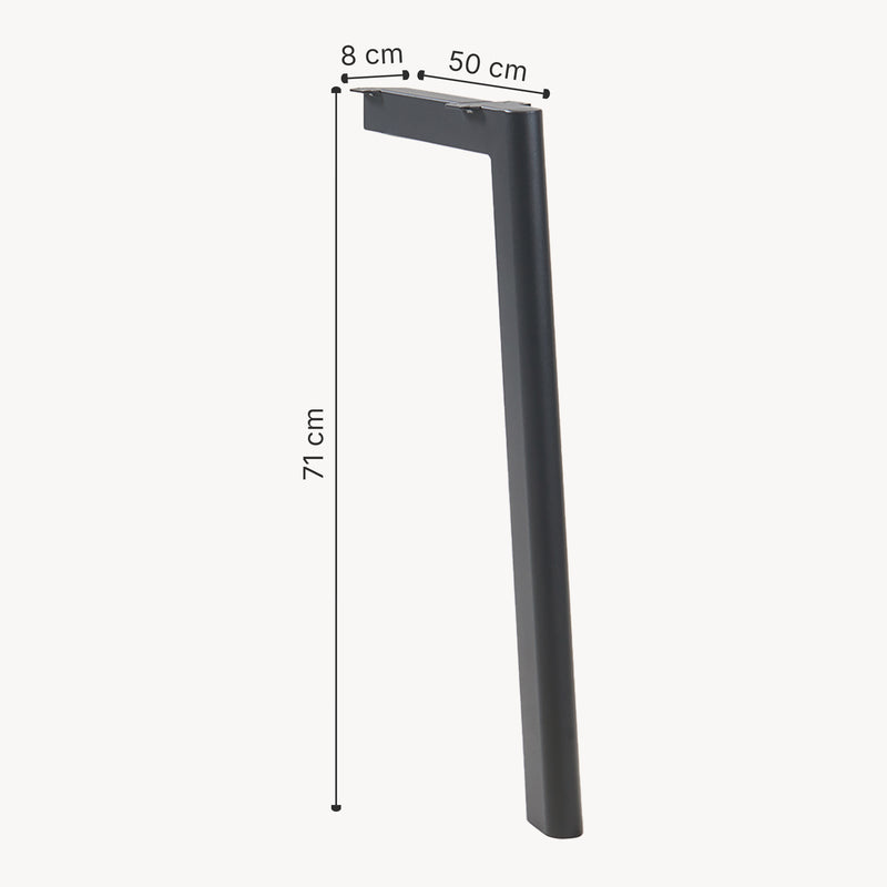 Méretrajz Asztallábak Hostang 4db-os szett 50x8x71 cm fekete [en.casa]