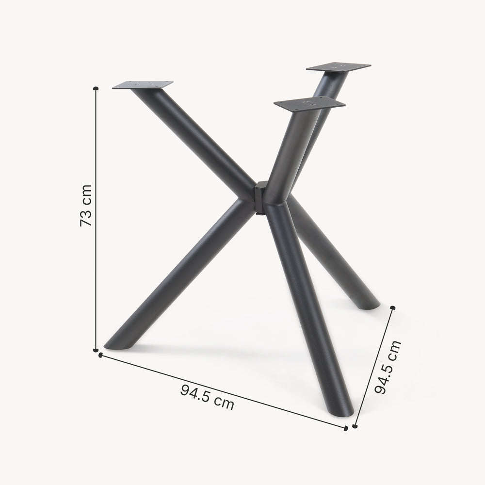 Asztalláb Viserinna acél 94,5x94,5x73 cm fekete [en.casa] - premiumXL