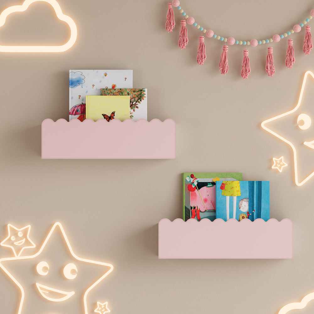 Gyerek - fali polc 2 db-os szett Vestnes 40x10x10 cm Cotton Candy [en.casa] - premiumXL