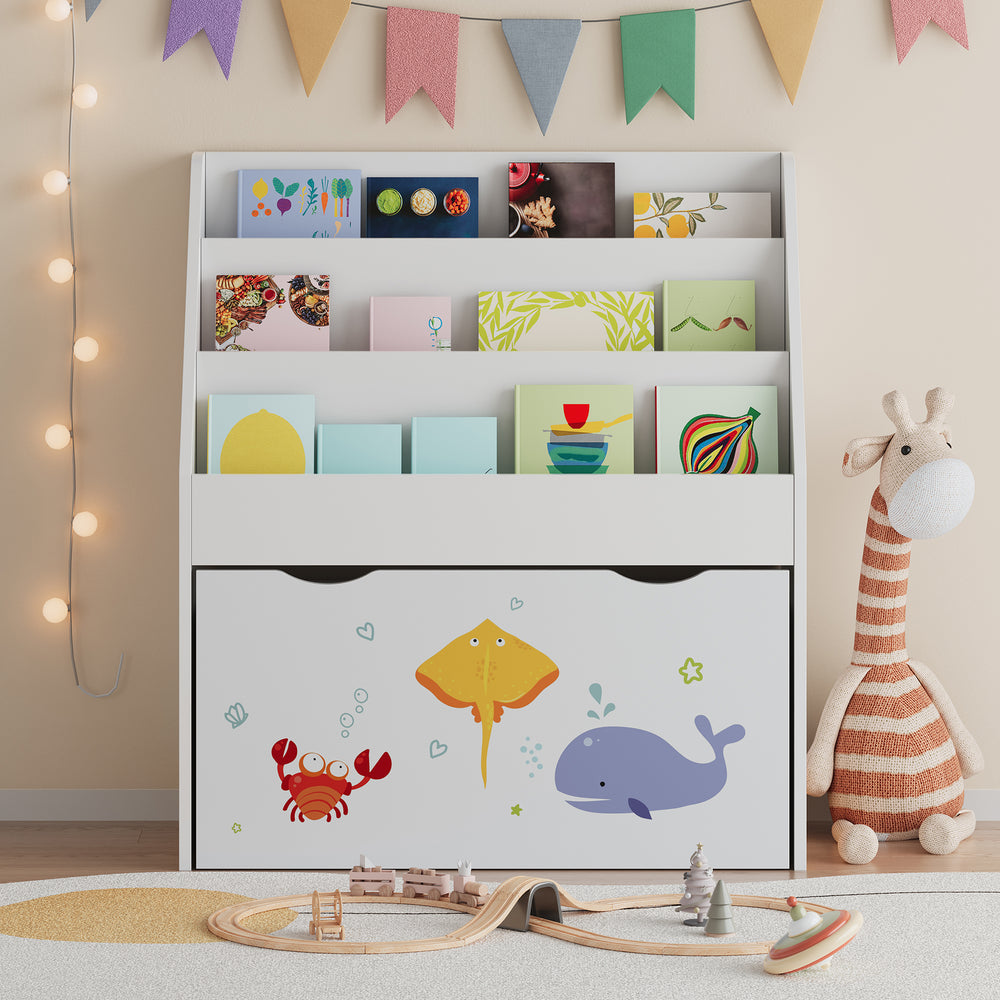Gyerekrégál Aarnskona 70x63x30 cm Aqua Dream motívum [en.casa] - premiumXL