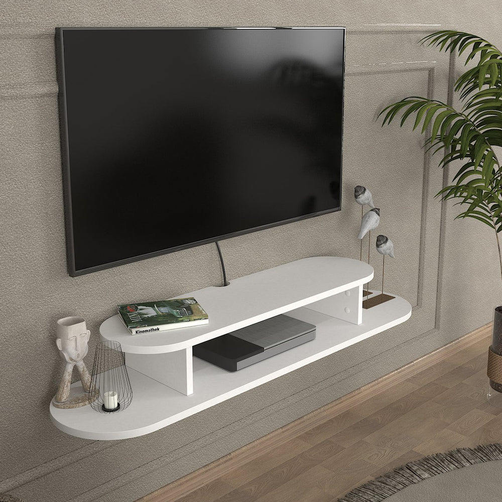 TV - fali alacsony szekrény Targema 120x30x16 cm fehér [en.casa] - premiumXL