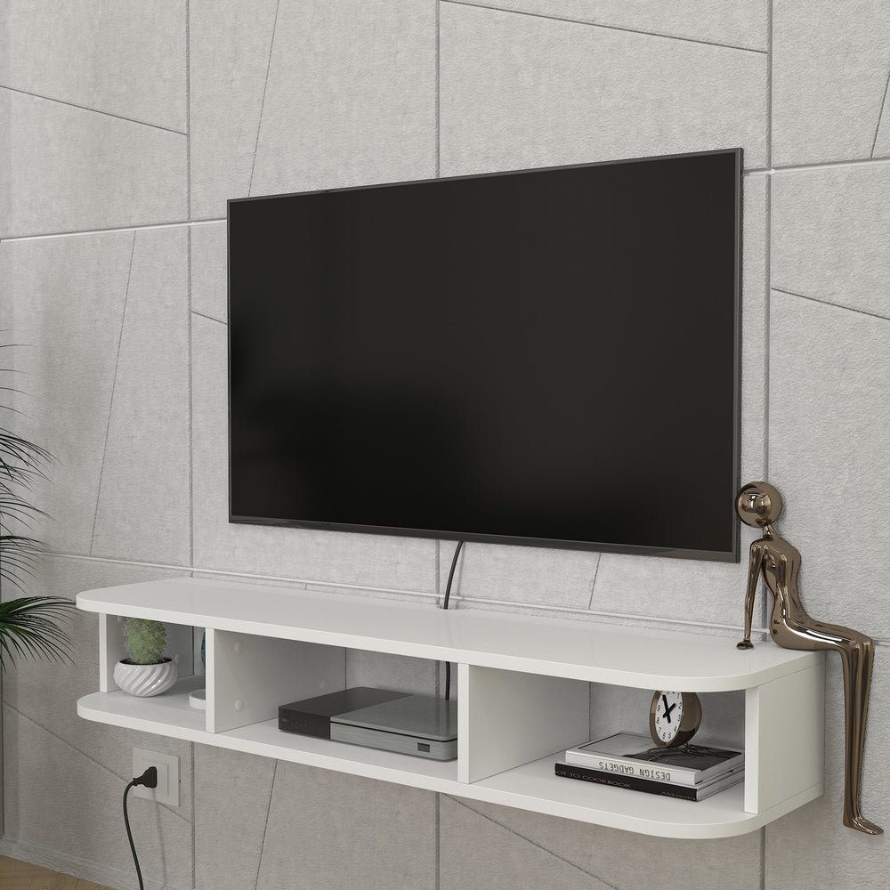 TV - fali alacsony szekrény Oundsvas 120x30x19 cm fehér [en.casa] - premiumXL