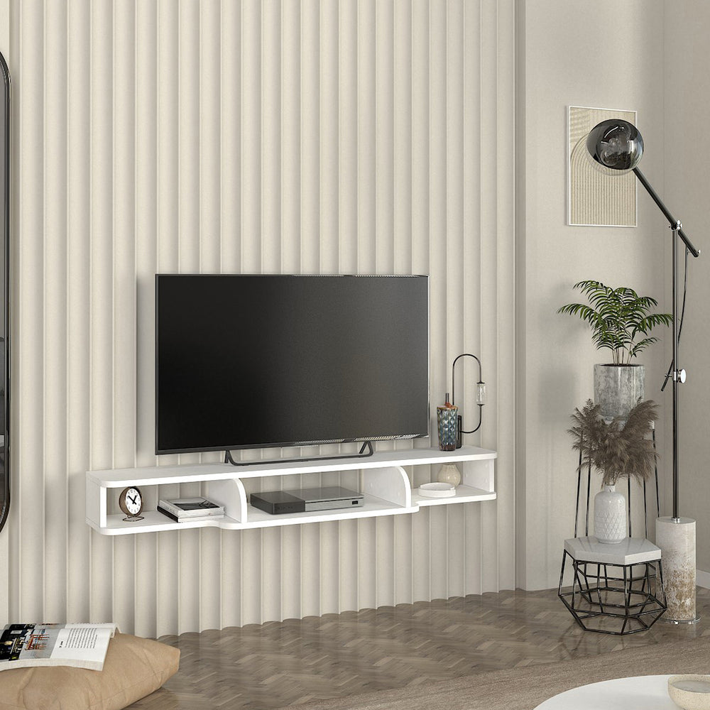 TV - fali alacsony szekrény Aar 135x30x16 cm fehér [en.casa] - premiumXL