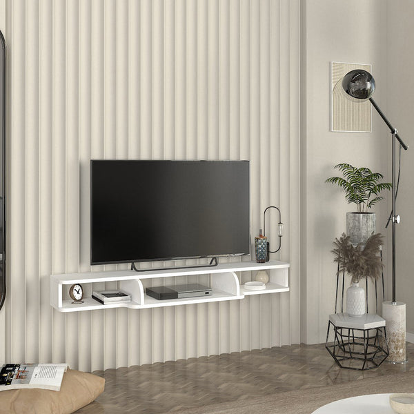 TV állvány falra Aar 135x30x16 cm fehér [en.casa]