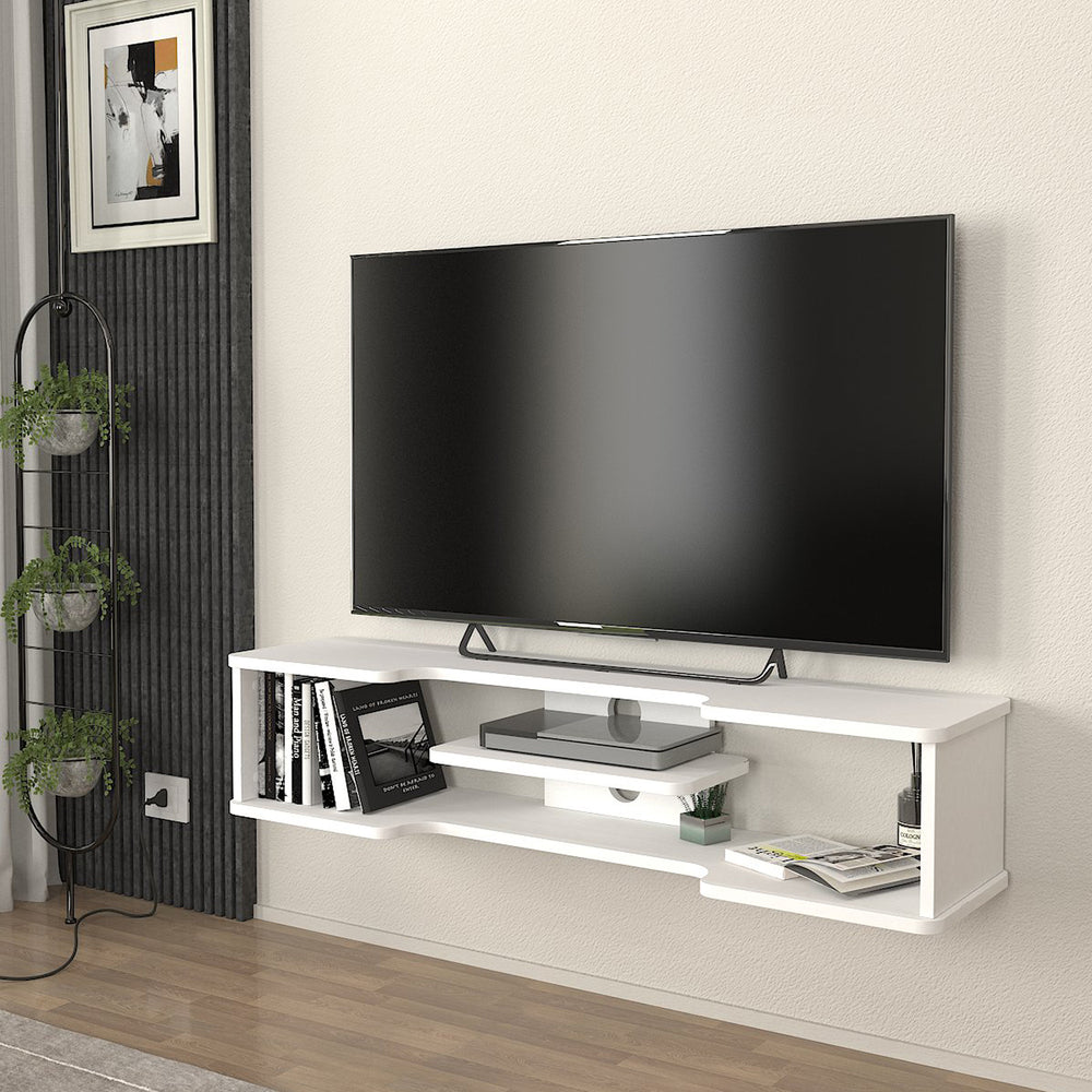 TV - fali alacsony szekrény Yrela 120x30x26 cm fehér [en.casa] - premiumXL