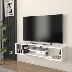Falra szerelhető TV állvány Yrela 120x30x26 cm fehér [en.casa]