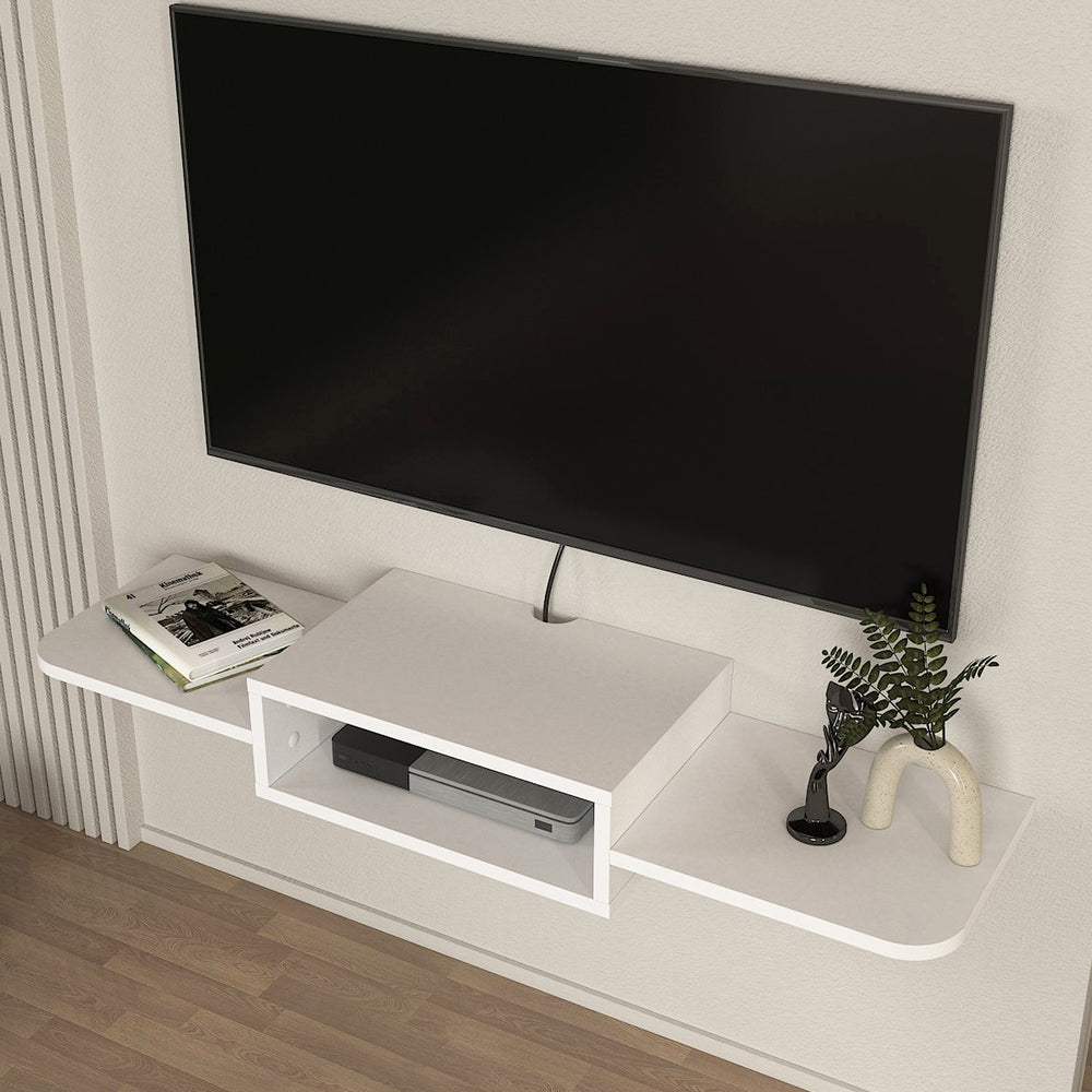 TV - fali alacsony szekrény Tar 115x30x16 cm fehér [en.casa] - premiumXL