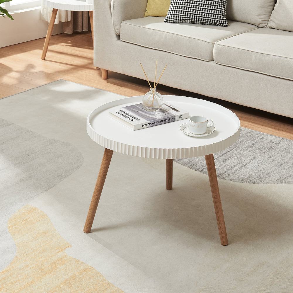 Dohányzóasztal Bongard Ø60x45 cm Fehér [en.casa] - premiumXL