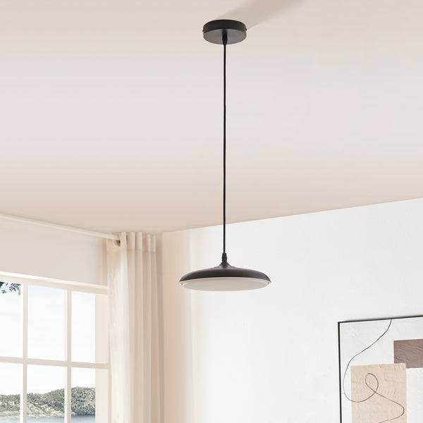 Függőlámpa Oupilu beépített LED fém 120x25x25 cm fekete/fehér [lux.pro]