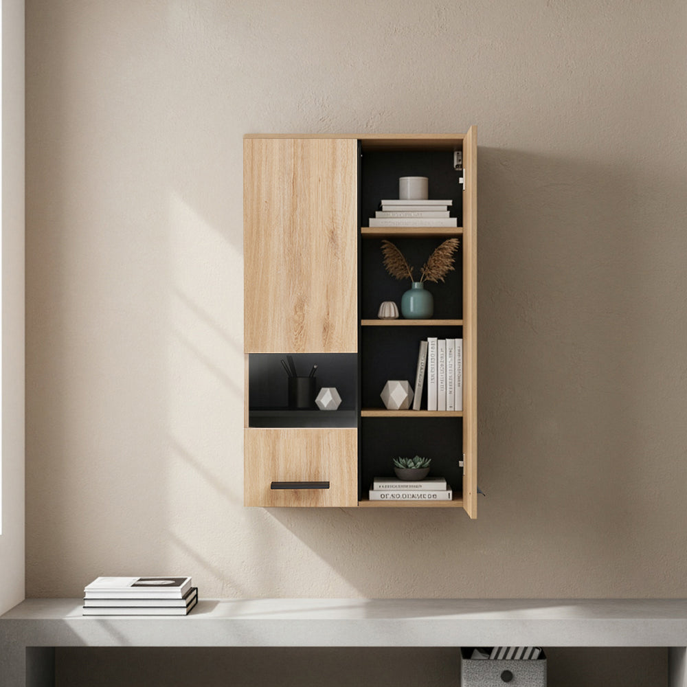 Fali szekrény Noppen 98x60x38 cm tölgy hatású [en.casa] - premiumXL