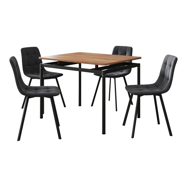 Étkezőgarnitúra Hemnes 4 személyes tölgyfa hatású/sötétszürke [en.casa]