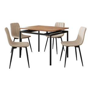 Étkezőgarnitúra Hemnes 4 személyes tölgyfa hatású/világosbarna [en.casa]