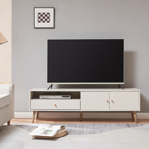 TV szekrény Hallevil 150x39x45 cm világosszürke [en.casa]