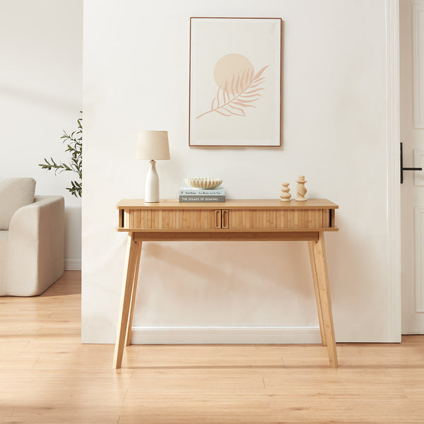 Konzolasztal Tysvær 110x40x78 cm bambusz [en.casa]