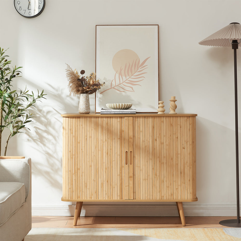 Tárolószekrény Nordkapp 100x40x80 cm bambusz [en.casa]