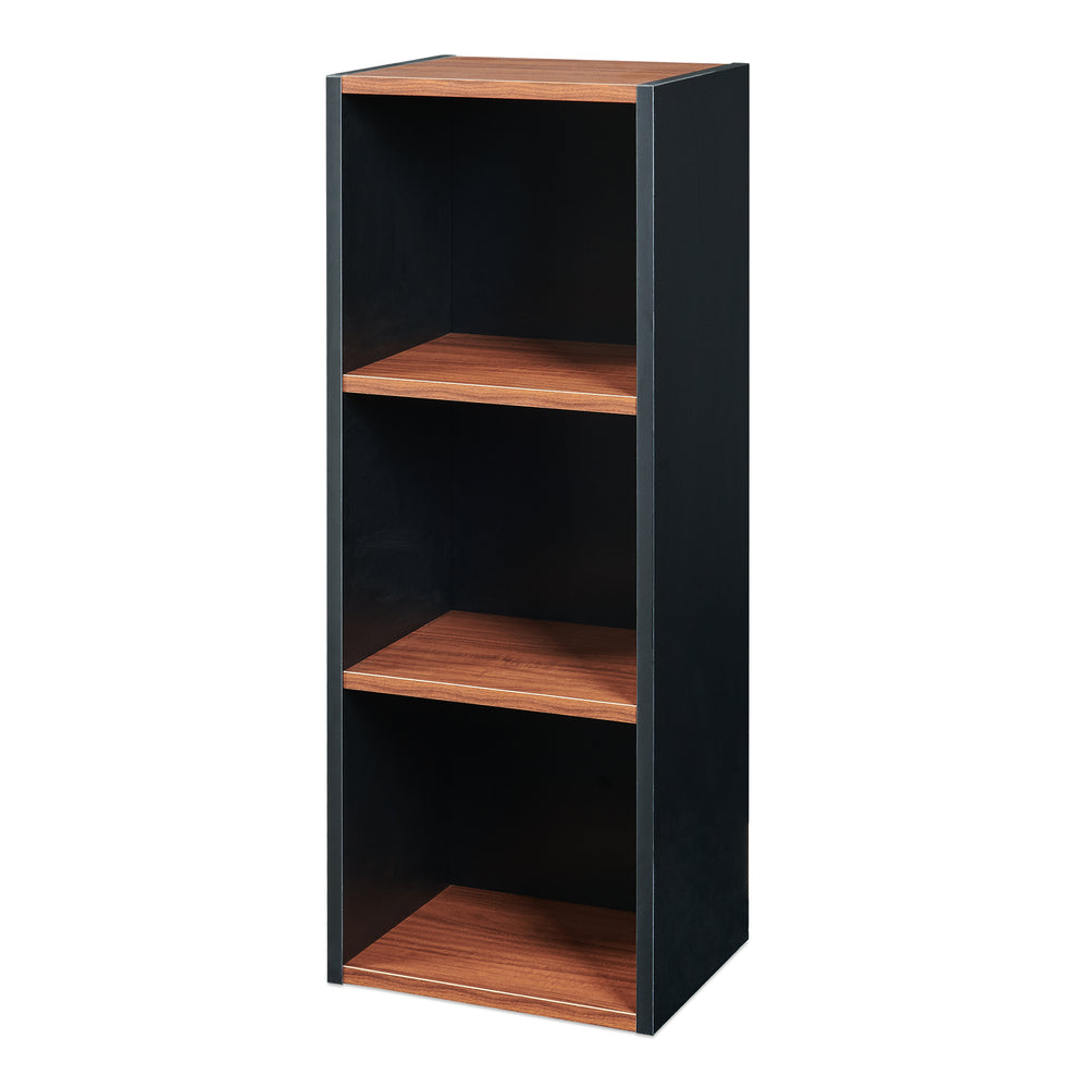 Könyvespolc Trond 80x30x23 cm fekete/diófa hatású [en.casa]