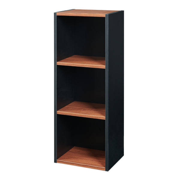 Könyvespolc Trond 80x30x23 cm fekete/diófa hatású [en.casa]