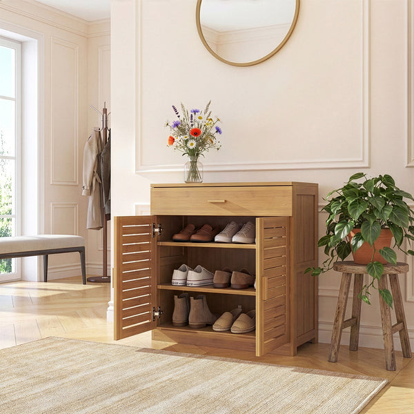 Cipőszekrény Aarela 67x66x34 cm bambusz [en.casa]