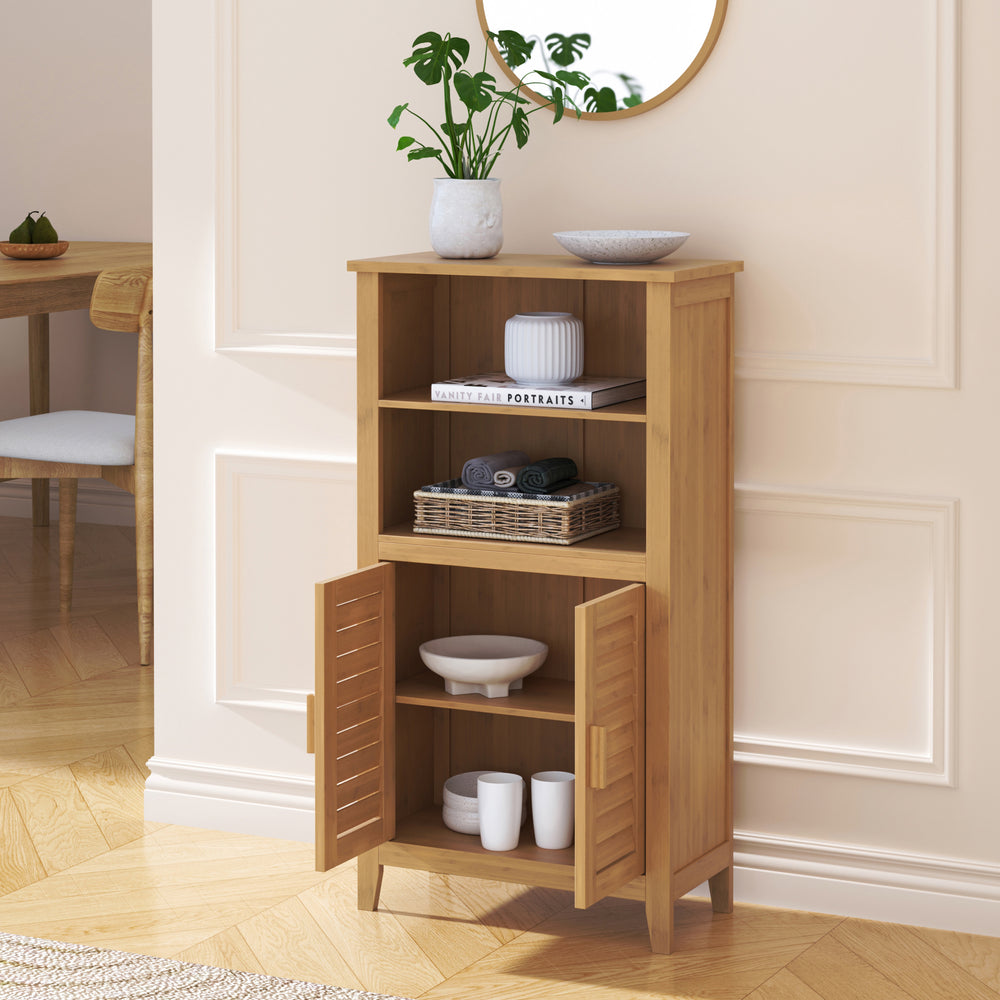 Kis szekrény Rirg 92x50x25 cm bambusz természetes [en.casa]