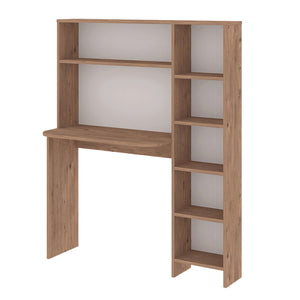 Íróasztal polccal Onega 143x114x40 cm fa színű [en.casa]