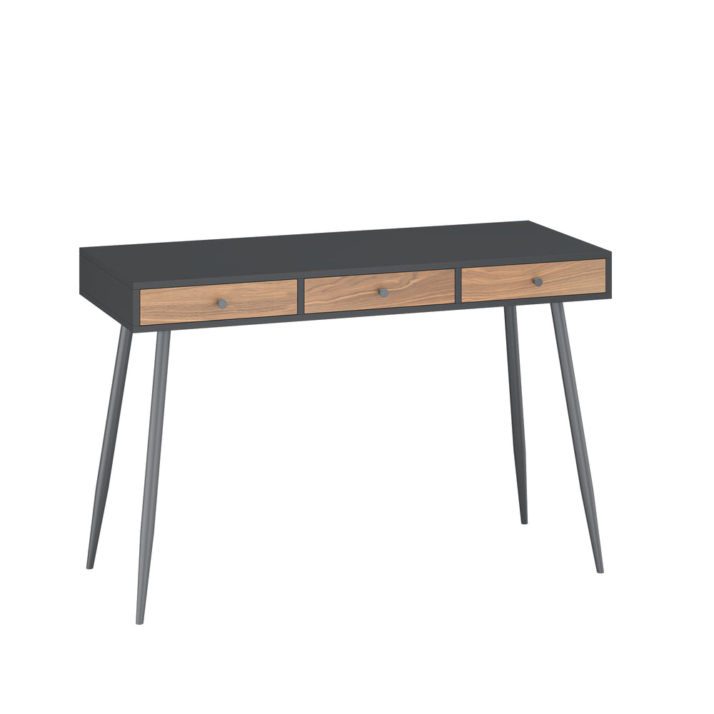 Íróasztal Tumba 115x48x76 cm fekete/diófa hatású [en.casa]