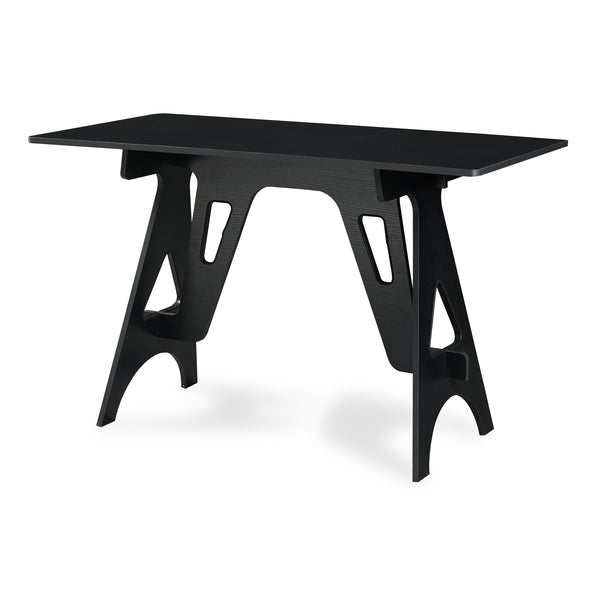 Íróasztal Bostenenna 120x60x75 cm fekete, faerezetes mintával [en.casa]