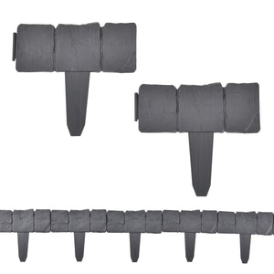 Paliszád szegély Hellín műanyag 5 variáció szürke [casa.pro] 