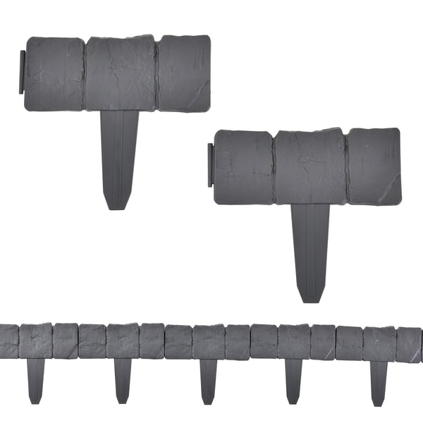 Paliszád szegély Hellín műanyag 5 variáció szürke [casa.pro] 