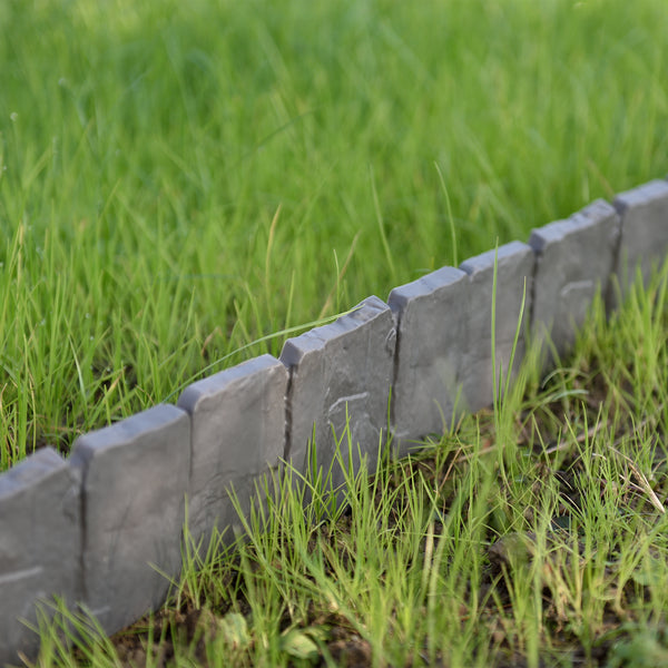 Paliszád szegély Hellín műanyag 5 variáció szürke [casa.pro] 