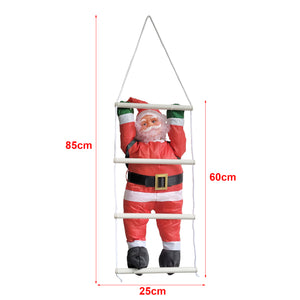 Létrán mászó Mikulás / Télapó  karácsonyi dekoráció 60cm [en.casa] 
