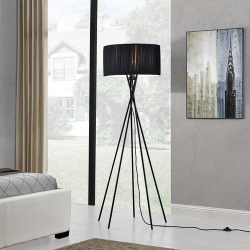 Állólámpa Black Mikado 1x E27 48x155 cm fekete lux.pro - premiumXL