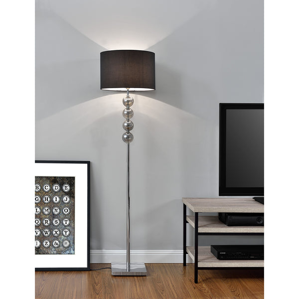 Állólámpa Klagenfurt 155 x ø 37.5 cm fekete/króm [lux.pro]