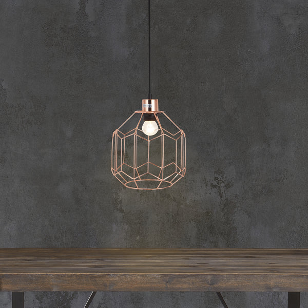 [lux.pro] Függőlámpa függeszték Bologna 21.5 x Ø 19.5 cm vintage design mennyezeti lámpa rozé