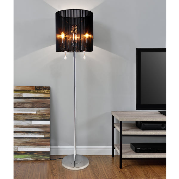 [lux.pro]® Állólámpa Monroe nappali megvilágítás design lámpa 167 x ø 40 cm fekete