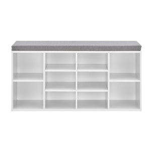 Cipőtartó pad 103x30x48 cm fehér/szürke [en.casa]