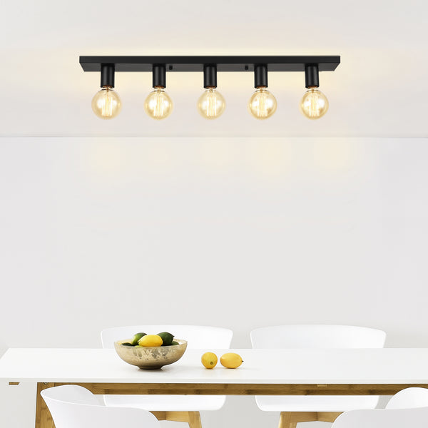 [lux.pro]® Mennyezeti lámpa Korinthosz 80 x 8 x 9 cm dekoratív design lámpa fém fekete