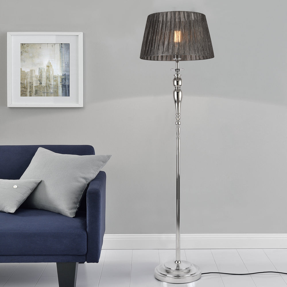 Állólámpa Lingen 151 cm E27 60W fém króm/szürke lux.pro - premiumXL