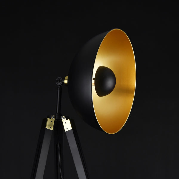 Állólámpa Ottawa 148 cm 1 x E27 fekete/sárgaréz [lux.pro]