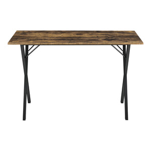 Étkezőasztal Arboga 4 személyes asztal stílusos és időtálló120 x 60 x 75 cm vas/forgácslap fekete/sötét fa-hatású [en.casa]® 