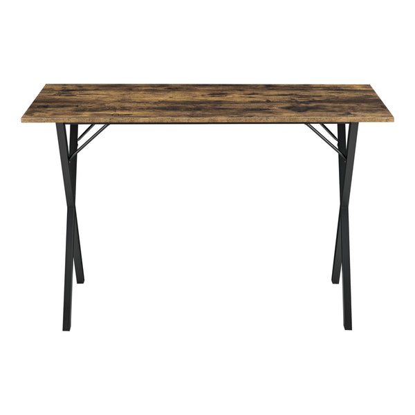 Étkezőasztal Arboga 4 személyes asztal stílusos és időtálló120 x 60 x 75 cm vas/forgácslap fekete/sötét fa-hatású [en.casa]® 