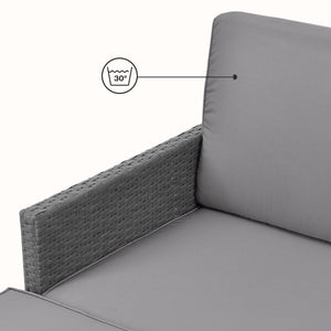 Kertibútor szett Murcia polyrattan sötétszürke/világosszürke [en.casa]