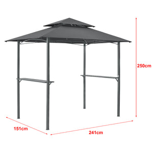 Grillpavilon Parga BBQ 250 x 241 x 151 cm sötétszürke [en.casa]