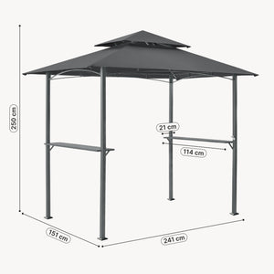 Grillpavilon Parga BBQ 250 x 241 x 151 cm sötétszürke [en.casa]
