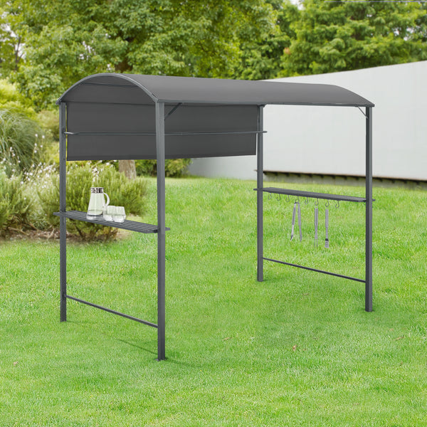 Grillpavilon Pyrgos BBQ 215 x 220 x 140 cm sötétszürke [en.casa]