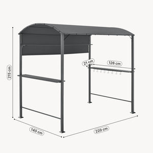 Grillpavilon Pyrgos BBQ 215 x 220 x 140 cm sötétszürke [en.casa]