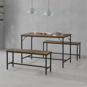 Étkezőgarnitúra Pajala asztal két paddal szettben [en.casa]  