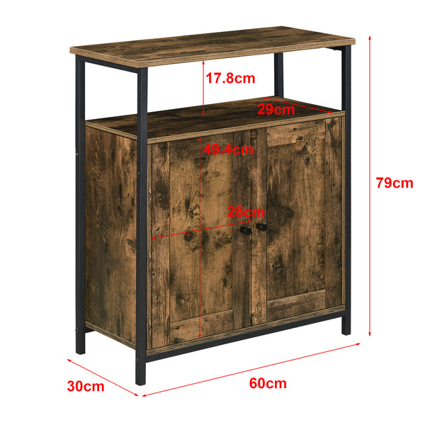 Komód Aremark 79 x 60 x 30 cm sötét fa-hatású [en.casa] 